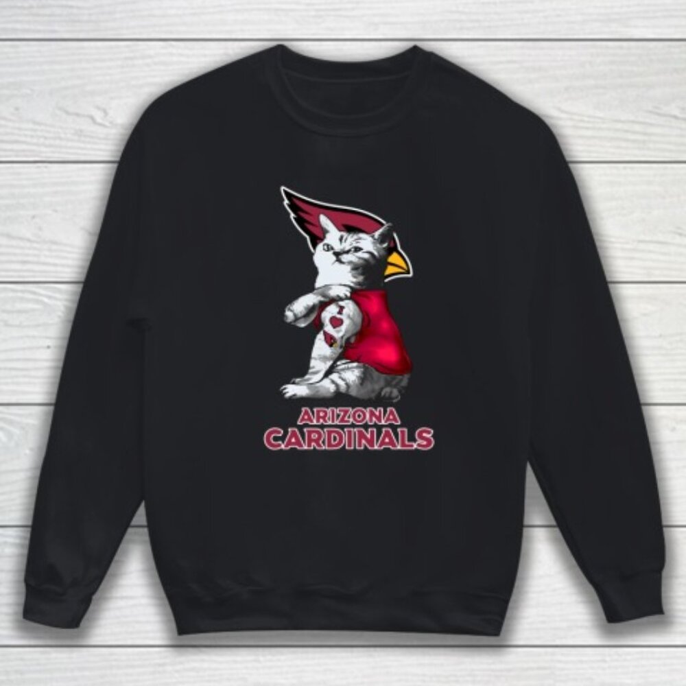 NFL Football My Cat Loves Arizona Cardinals Sweatshirt Fan Gift Unisex Apparel